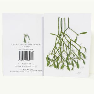 Winter botanical greeting card, Viscum album, European Mistletoe, Sú Darach