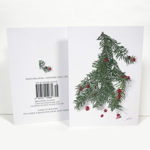 Winter botanical greeting card, Taxus baccata, Common Yew, Iúr