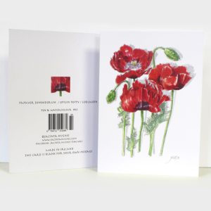 Summer Botanical Greeting Card, Papaver somniferum, Opium Poppy, Codlaidín