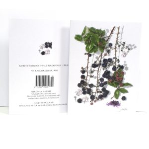 Autumn Botanical Greeting Card, Rubus fruticosa, Wild Blackberry, Dris